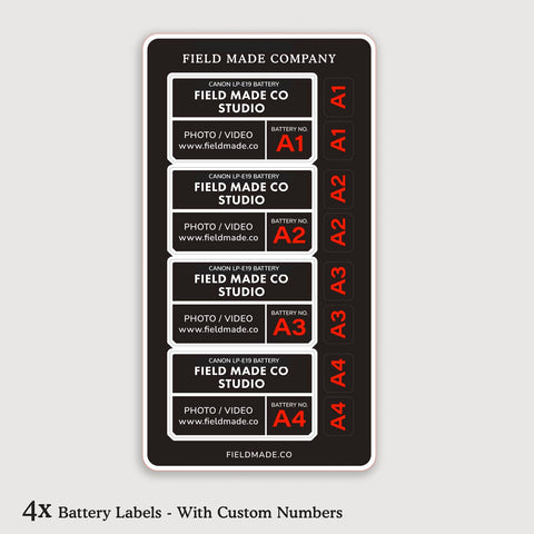 Customizable Labels for Canon LP-E19 Batteries