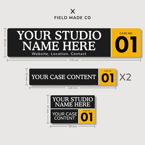 Field Made Co Customizable ID sticker labels for Pelican Cases Dimensions