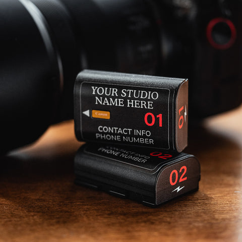 Customizable Labels for Canon LP-E6NH Batteries