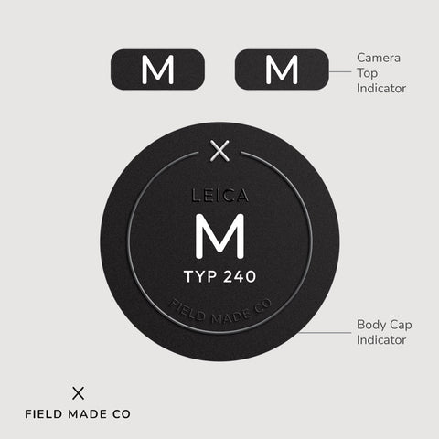 Leica M (Typ 240) camera indicator label, classic finish, by Field Made Co