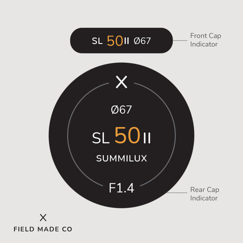 New LEICA SL 50mm F1.4 Summilux version 2 lens indicator sticker label by Field Made Co
