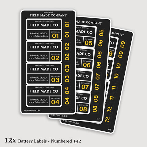 Customizable Labels for Nikon EN-EL18 Batteries