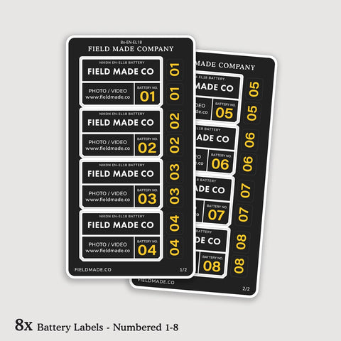 Customizable Labels for Nikon EN-EL18 Batteries