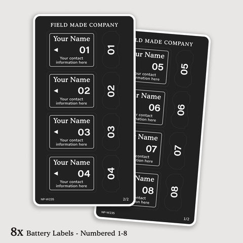 Customizable Labels for Fujifilm NP-W235 Batteries