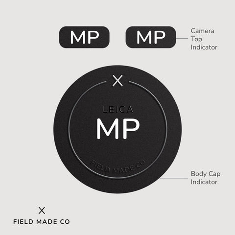 Leica MP camera indicator label, classic finish, by Field Made Co