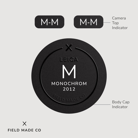 Leica M Monochrom (2012) camera indicator label, classic finish, by Field Made Co