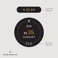 Leica M 35 mm F2.5 Summarit lens indicator label by Field Made Co