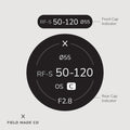 Sigma RF-S 50-120 mm F2.8 DC OS - C lens indicator label for Canon RF by Field Made Co