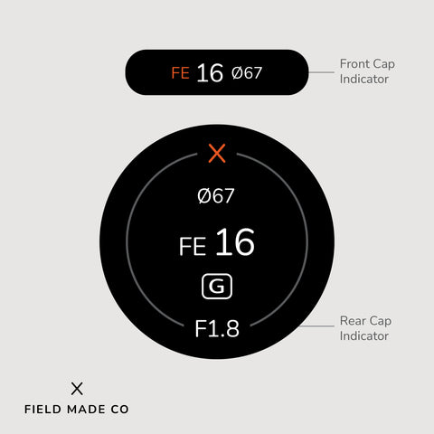 Lens Indicator Vinyl Sticker for Sony FE Front & Rear Caps