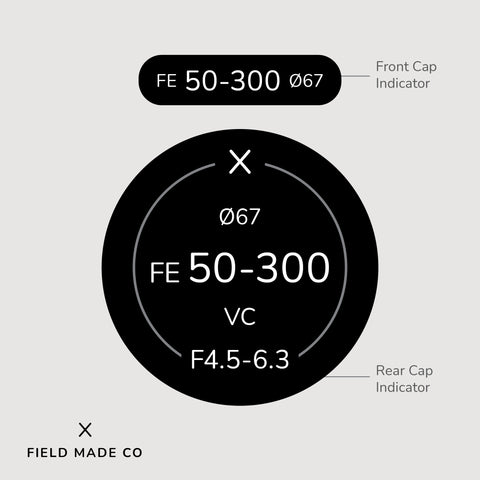 Lens Indicator Vinyl Sticker for Tamron - Sony E Front & Rear Caps